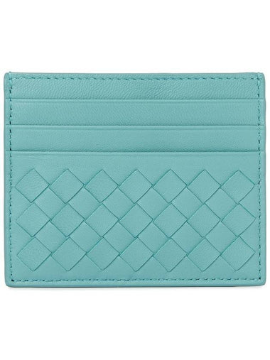 Intrecciato Weaving Card Wallet Blue - BOTTEGA VENETA - BALAAN 1