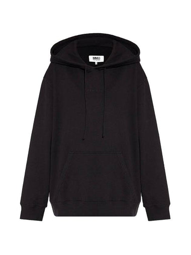 Embroidered Logo Hoodie Black - MAISON MARGIELA - BALAAN 1