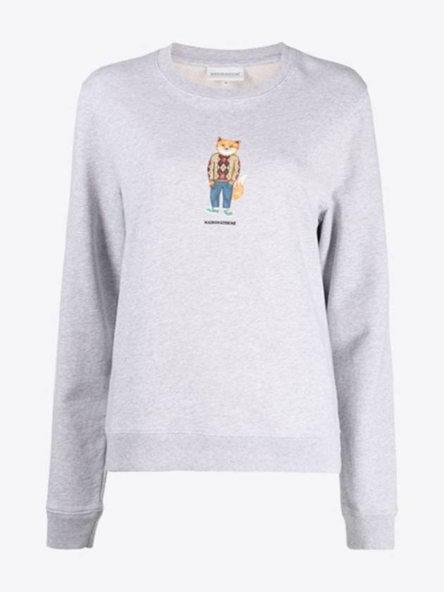 Women's Dress Fox Printing Sweatshirt Grey - MAISON KITSUNE - BALAAN 2