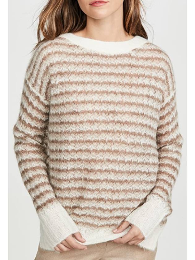 Women's Alpaca Striped Knit Top Beige J0811701 - THEORY - BALAAN 1