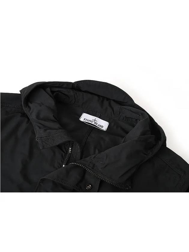 Logo Patch Hooded Jacket Black - STONE ISLAND - BALAAN 4