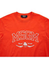 Men's Logo Print Cotton Short Sleeve T-Shirt Red - MSGM - BALAAN 4