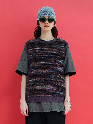 fur knit vest purple - UNALLOYED - BALAAN 1
