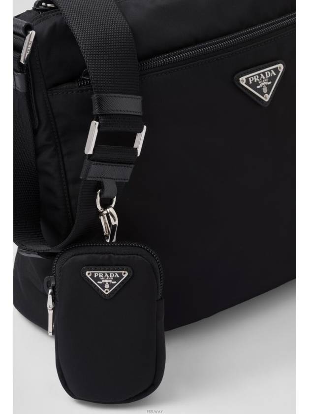 Triangle Logo Re-Nylon Pocket Cross Bag Black - PRADA - BALAAN 6