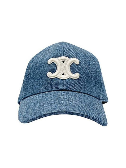 Triomphe Union Wash Denim Ball Cap Blue - CELINE - BALAAN 2