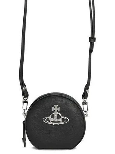 ORB logo 43030101 S000B N401 Saffiano mini round cross bag 996223 - VIVIENNE WESTWOOD - BALAAN 1