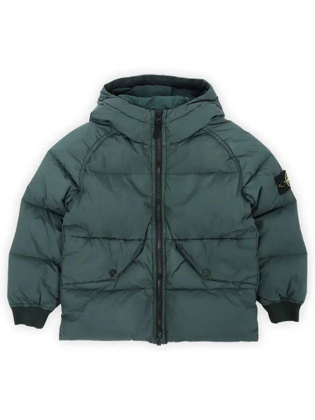 Stone Kids Waffen Patch Down Hooded Padded Jacket Dark Green 811640223 V0057 14A Adults can wear - STONE ISLAND - BALAAN 2