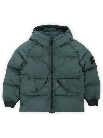 Stone Kids Waffen Patch Down Hooded Padded Jacket Dark Green 811640223 V0057 14A Adults can wear - STONE ISLAND - BALAAN 2