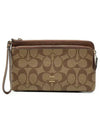 Signature Canvas Double Zipper Long Wallet Brown - COACH - BALAAN 2