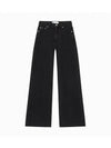 JEANS Women s Black High Rise Wide Fit Denim J223389 1BY - CALVIN KLEIN - BALAAN 2