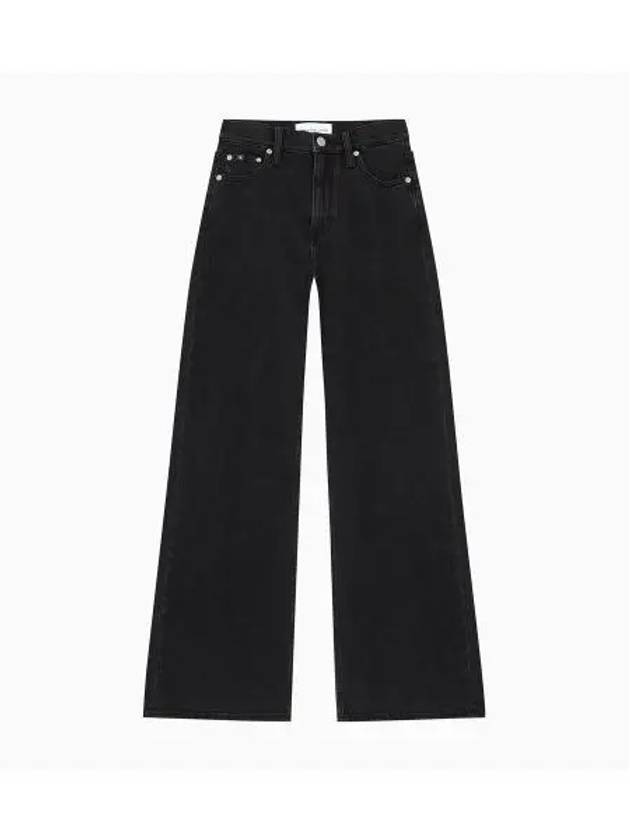 Jeans High Rise Denim Wide Jeans Black - CALVIN KLEIN - BALAAN 2