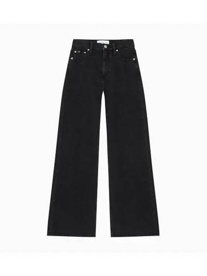 Jeans High Rise Denim Wide Jeans Black - CALVIN KLEIN - BALAAN 2