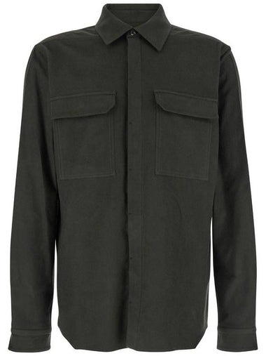 Dark Green Shirt With Patch Pockets In Cotton Man - RICK OWENS - BALAAN 1