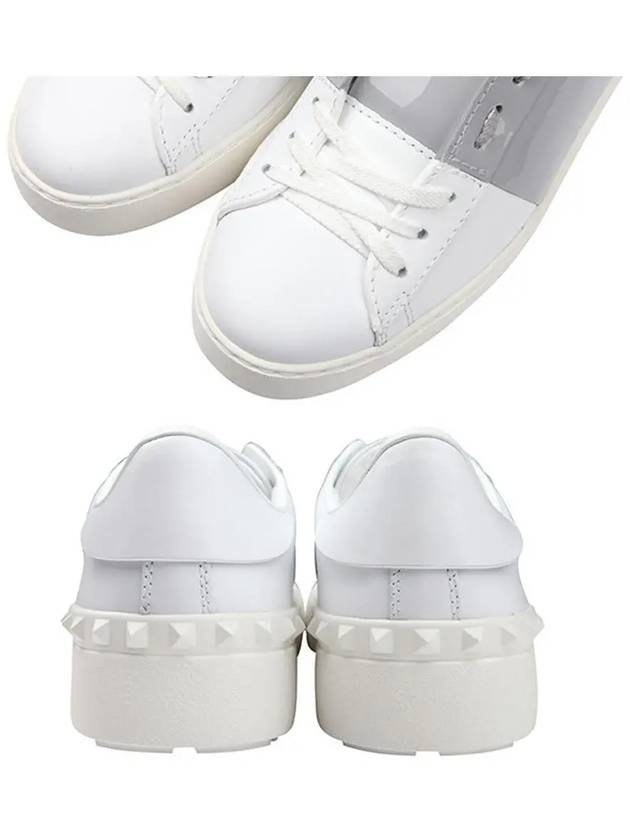 Women's Banding Open Low Top Sneakers White Grey - VALENTINO - BALAAN 7