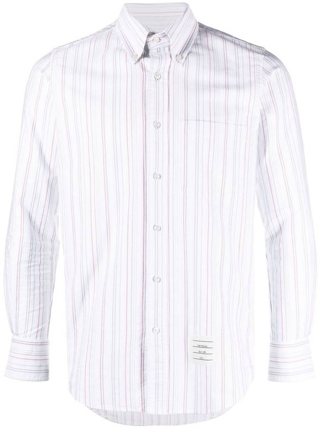 University Stripe Oxford Long Sleeve Shirt - THOM BROWNE - BALAAN 1