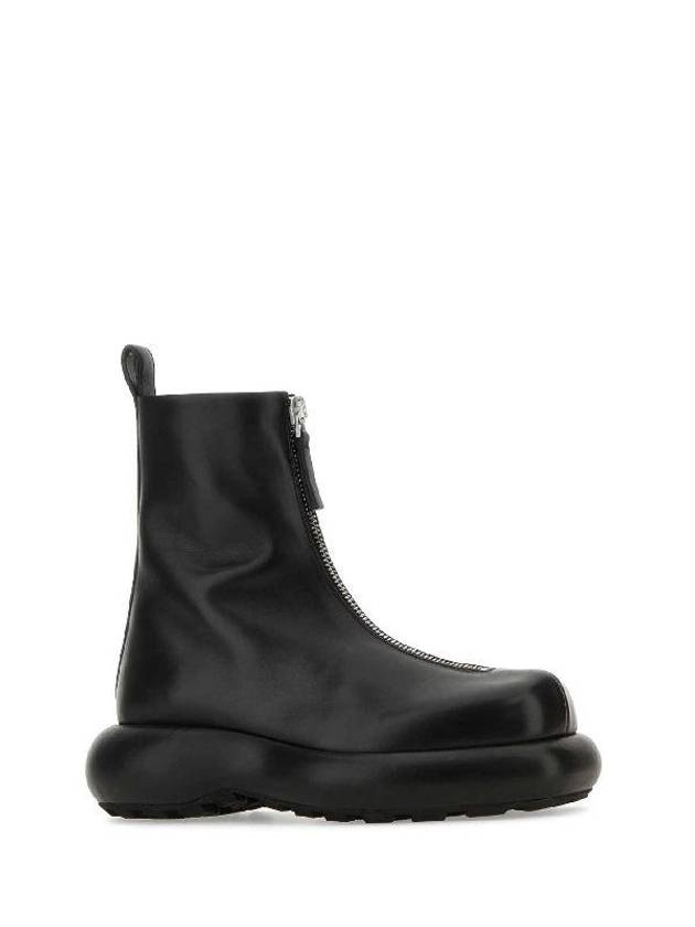 Square Toe Calf Leather Ankle Boots Black - JIL SANDER - BALAAN 3