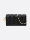 Lady Cannage Lambskin Chain Pouch Bag Black - DIOR - BALAAN 7