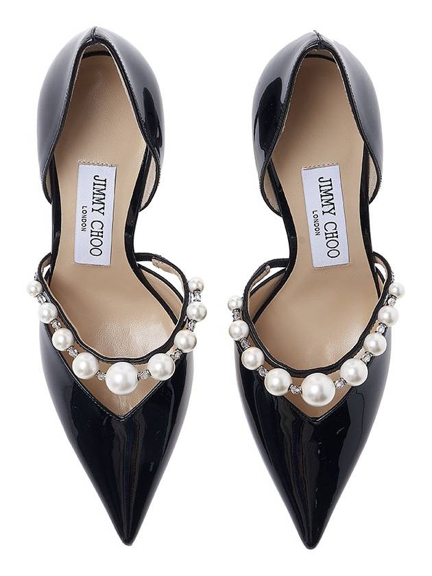 Aurelie 85 Pearl Patent Leather Pumps Heels Black - JIMMY CHOO - BALAAN 7