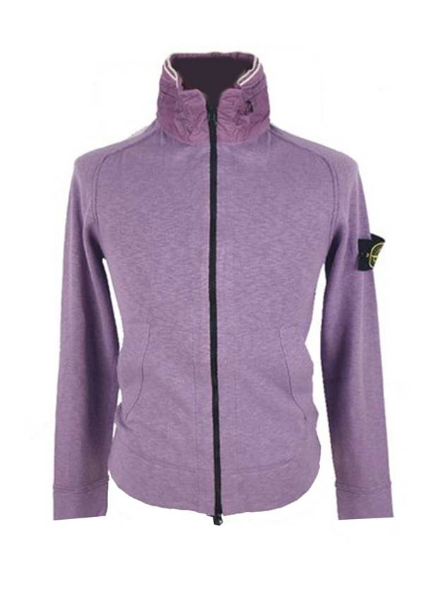 Men's High Neck Hooded Zip-up Jacket Purple - STONE ISLAND - BALAAN 1