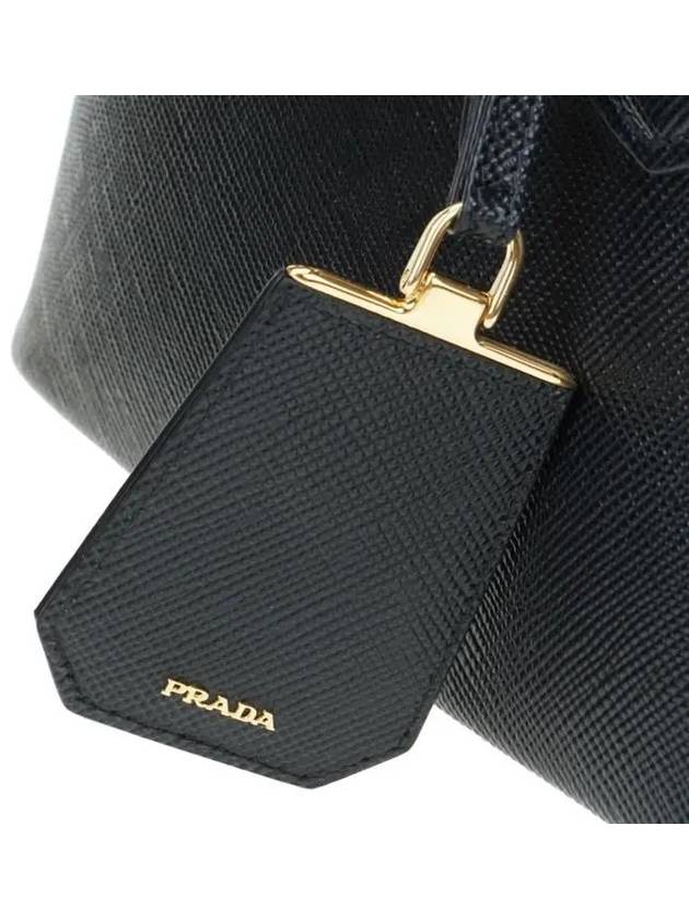 Double Saffiano Leather Mini Bag Black - PRADA - BALAAN 7