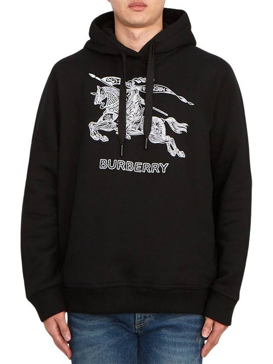 Embroidered Logo Hood Black - BURBERRY - BALAAN 2