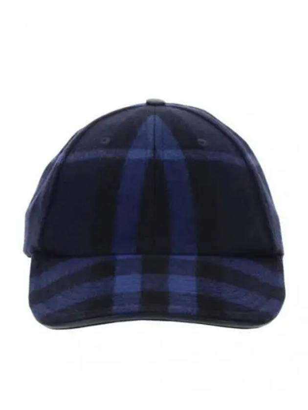 Check Pattern Wool Ball Cap Blue - BURBERRY - BALAAN 2