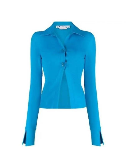 Sleek Long Sleeve Shirt Blue - OFF WHITE - BALAAN 2