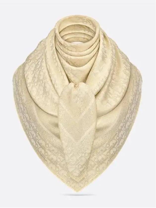 Oblique Shawl Silk Scarf Gold - DIOR - BALAAN 3