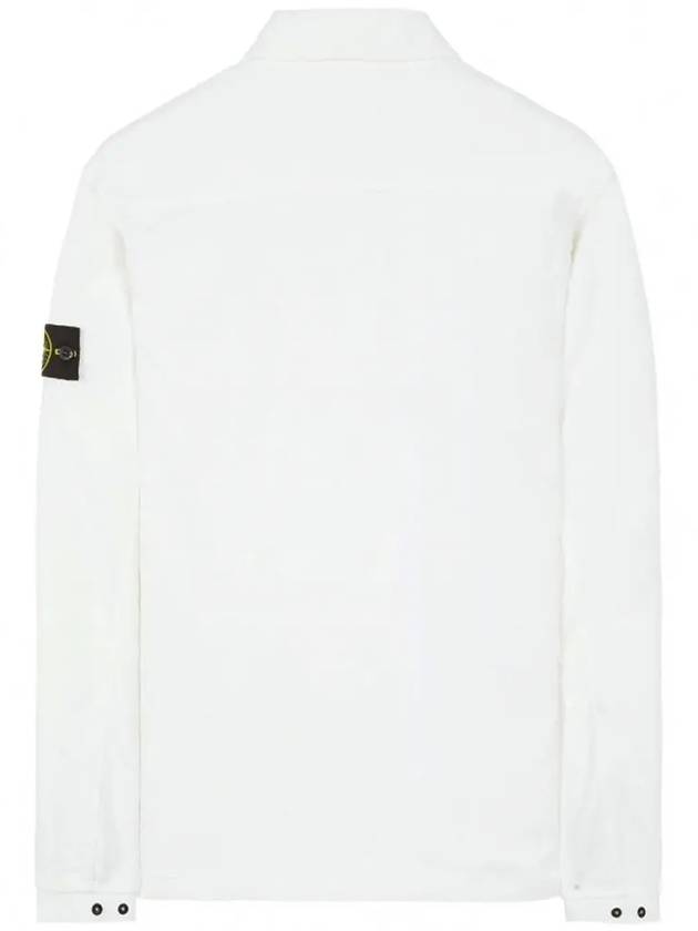 Wappen Patch Two Pocket Shirt Jacket White - STONE ISLAND - BALAAN 4