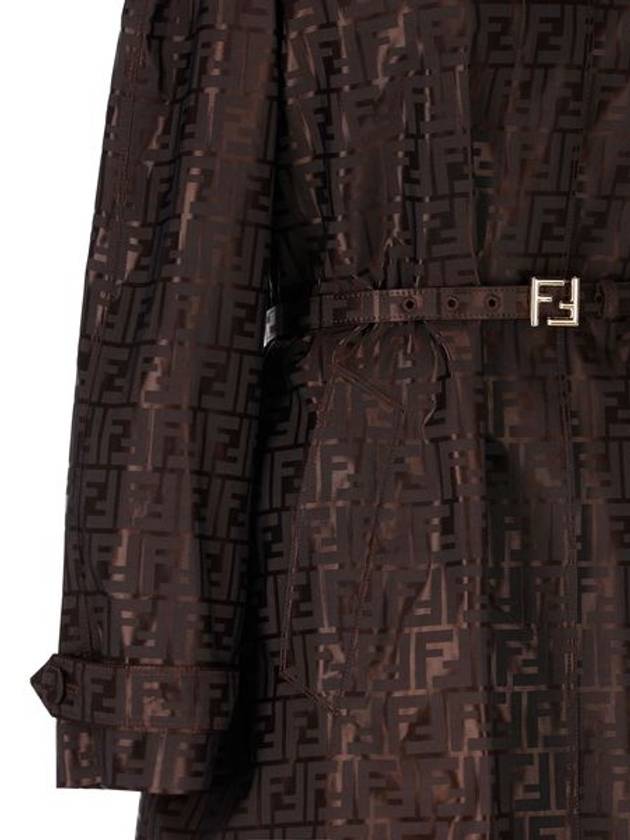 Cotton Blend Trench Coat Black - FENDI - BALAAN 4