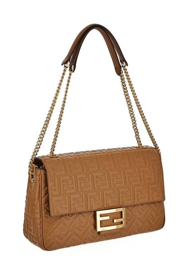 Baguette Chain Large Nappa Leather Shoulder Bag Brown - FENDI - BALAAN 3