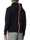 Center Back Stripe Cotton Zip Up Hoodie Navy - THOM BROWNE - BALAAN 5