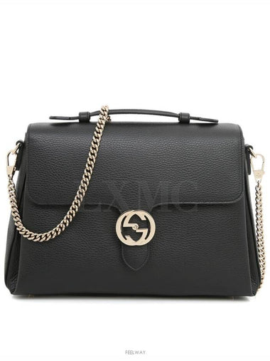 Interlocking GG black gold chain cross bag 510306 - GUCCI - BALAAN 1