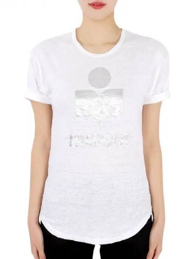 Koldi Linen Short Sleeve T-Shirt White - ISABEL MARANT ETOILE - BALAAN 2