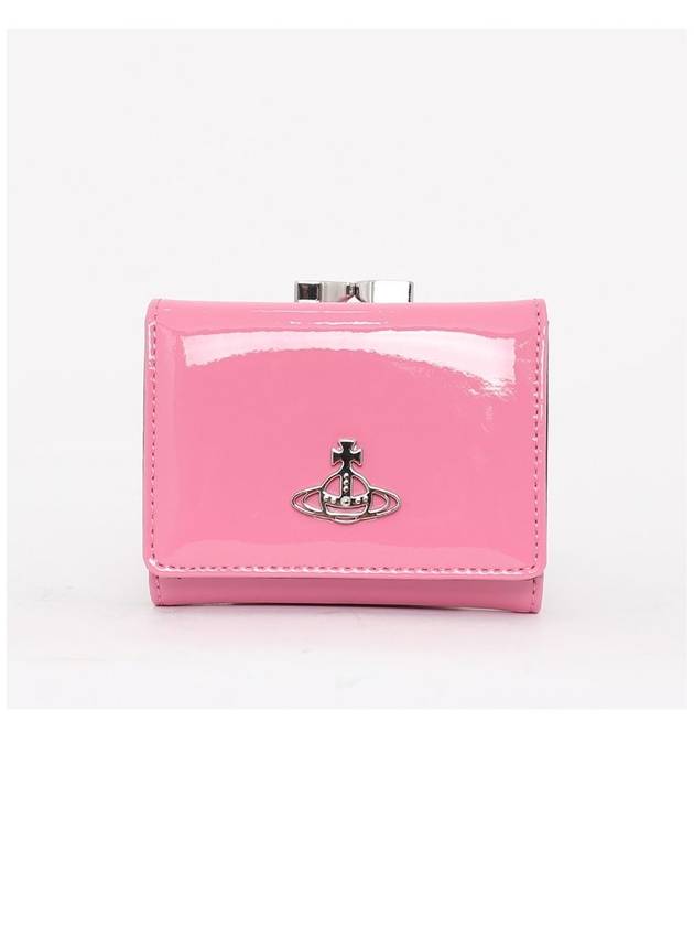 Shiny Patent Small Frame Leather Card Wallet Pink - VIVIENNE WESTWOOD - BALAAN 3