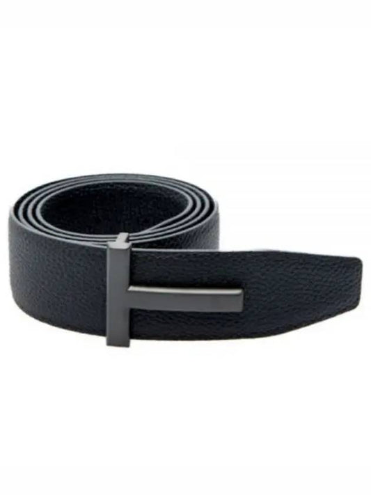 Men's Logo Reversible Leather Belt Black - TOM FORD - BALAAN 2