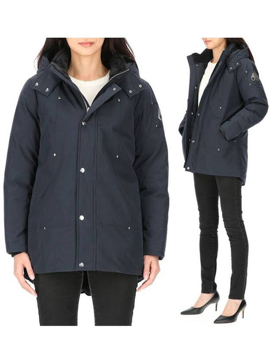 Unisex Logo Padded Parka Navy - MOOSE KNUCKLES - BALAAN 1