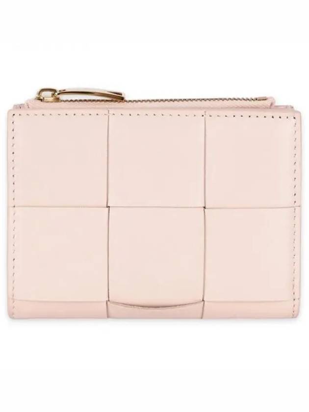 Cassette Zipper Bifold Half Wallet Light Pink - BOTTEGA VENETA - BALAAN 2