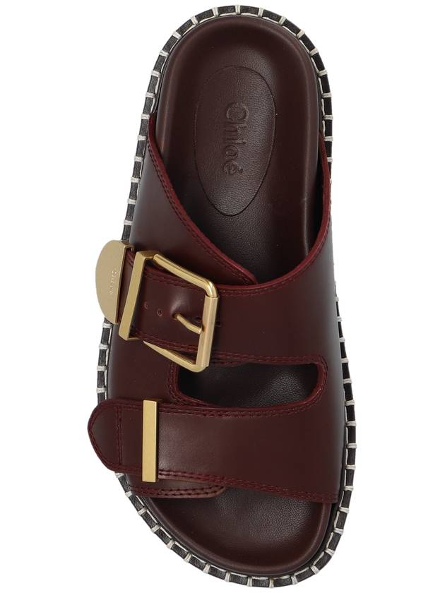 Chloé ‘Rebecca’ Slides, Women's, Burgundy - CHLOE - BALAAN 6