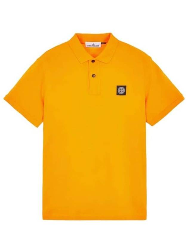 Men's Logo Patch Cotton Polo Shirt Orange - STONE ISLAND - BALAAN 2