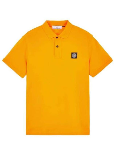 Men's Logo Patch Cotton Polo Shirt Orange - STONE ISLAND - BALAAN 2