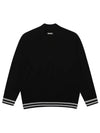 logo jacquard high neck full zip-up knit cardigan 2804GZKRBLACK - BLACK&WHITE - BALAAN 2