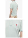 Small Heart Logo Polo Shirt Green - AMI - BALAAN 6