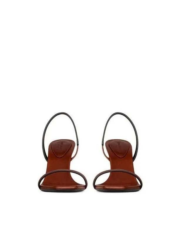 Cassandre Vegetable Tanned Leather Slingback Heels Brown - SAINT LAURENT - BALAAN 4