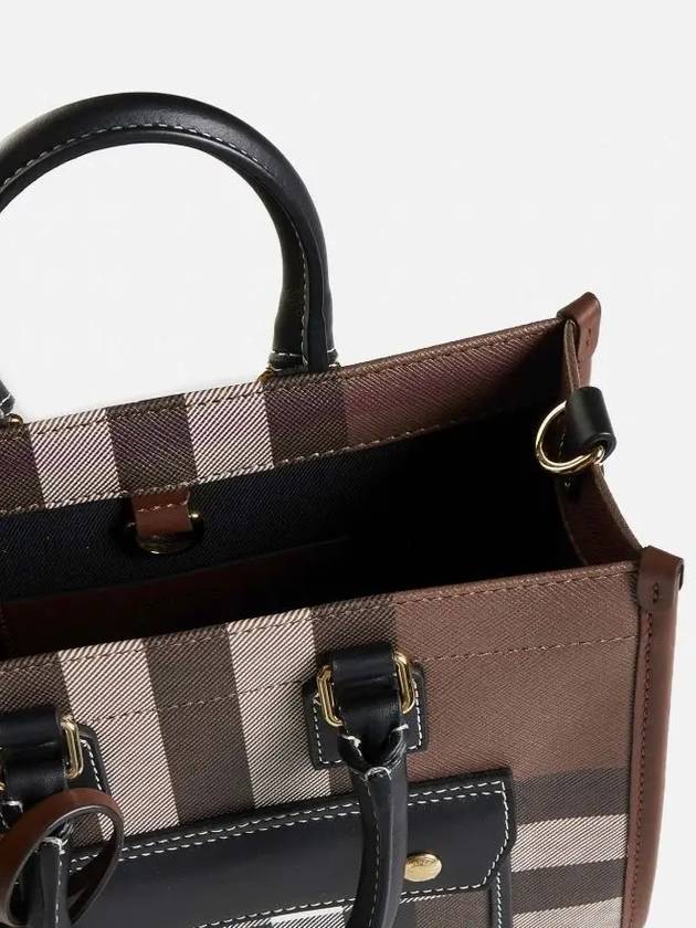 Tartan Check Freya Mini Tote Bag Brown - BURBERRY - BALAAN 5