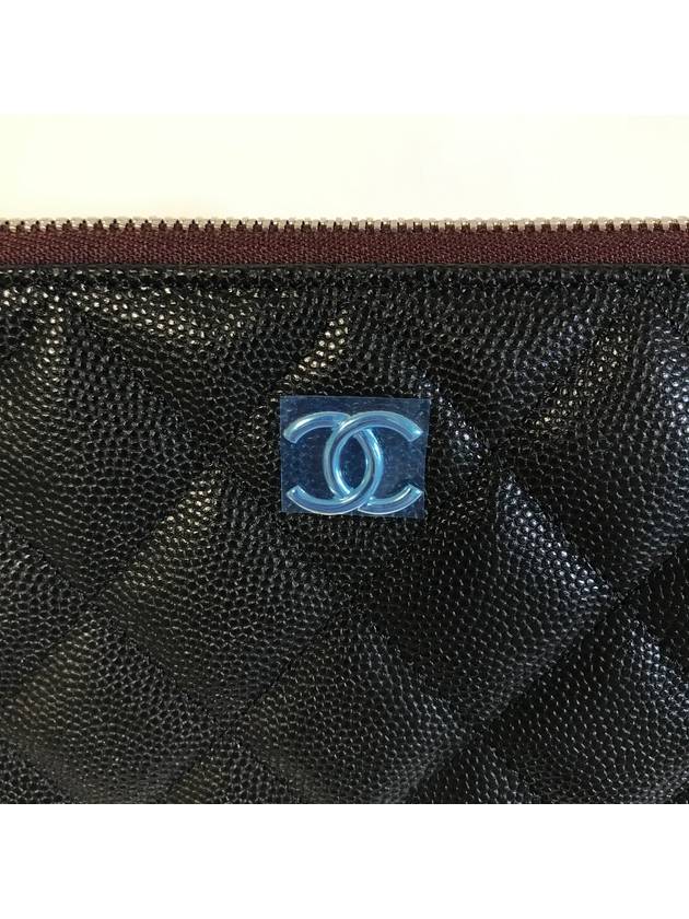 Classic New Medium Caviar Pouch Silver Black A82545 - CHANEL - BALAAN 6