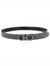 Reversible Gancini Leather Belt Grey - SALVATORE FERRAGAMO - BALAAN 2