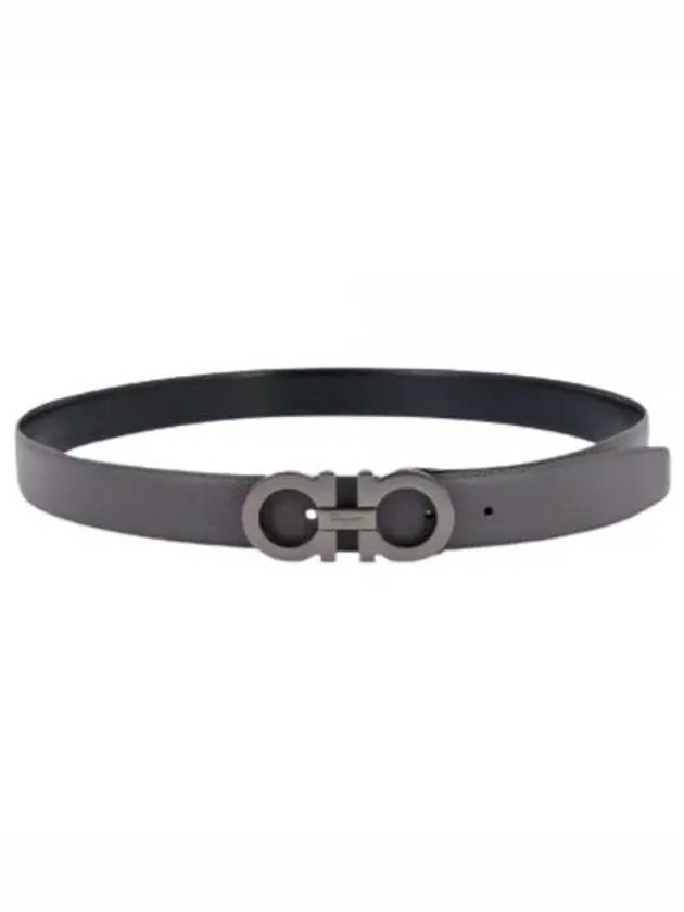 Reversible Gancini Leather Belt Grey - SALVATORE FERRAGAMO - BALAAN 2