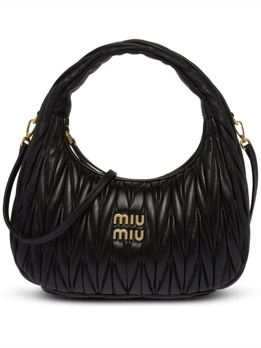 Wander Materasse Nappa Leather Shoulder Bag Black - MIU MIU - BALAAN 2