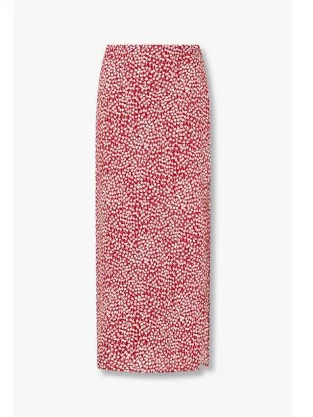 Patterned Slit Back Banding Skirt Nori Red - REFORMATION - BALAAN 1